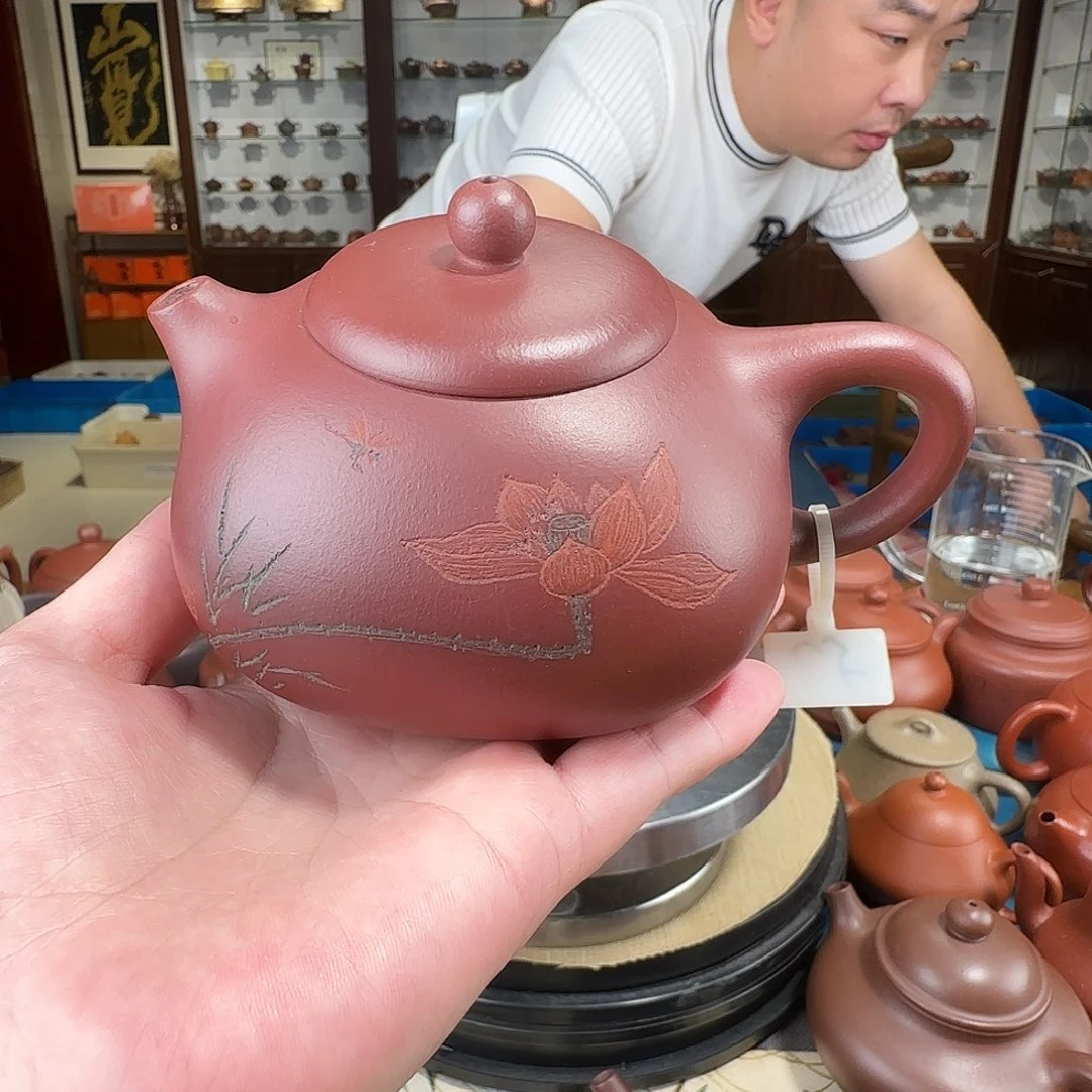 茶壶紫砂混方紫泥