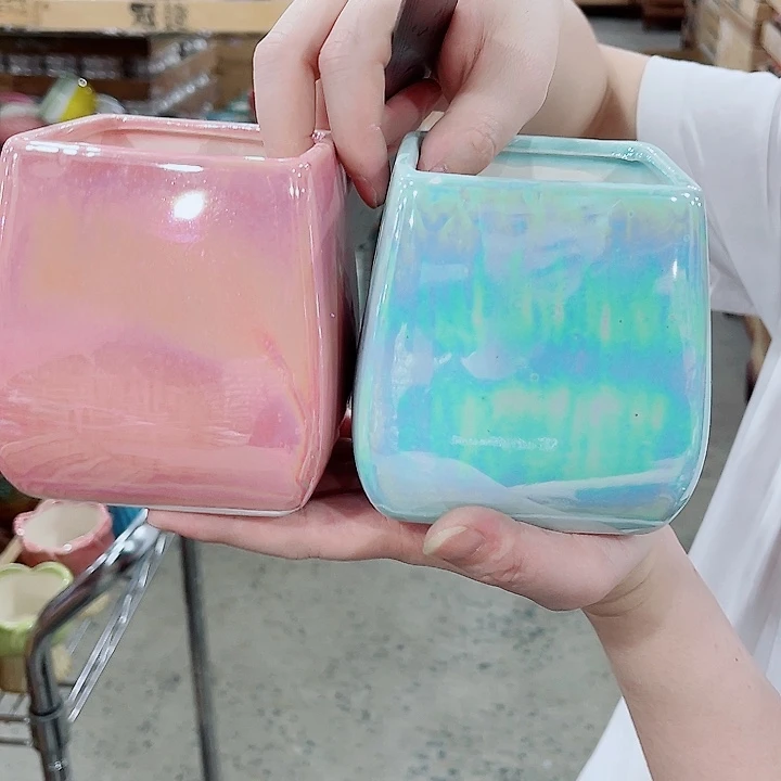 有孔，凑10元包邮陶瓷花盆发货！