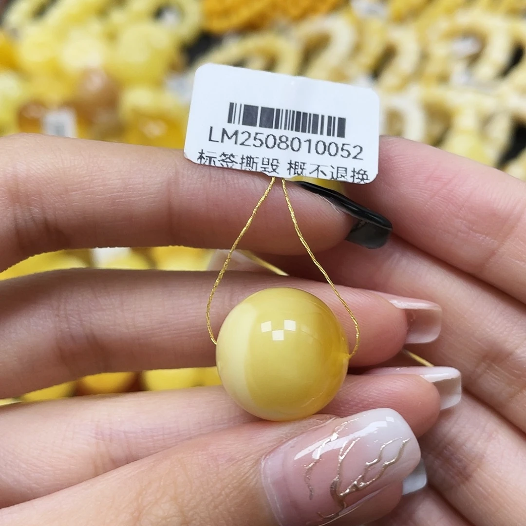 琥珀未镶嵌裸石16.7mm圆珠蜜蜡