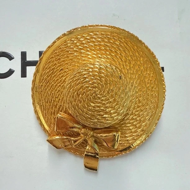 95新 Chanel/香奈儿 Chanel vintage香奈儿中古草帽胸针