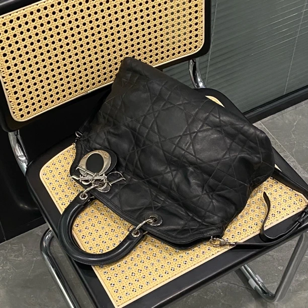 95新 DIOR/迪奥 黑色斜挎手提斜挎包/5622975