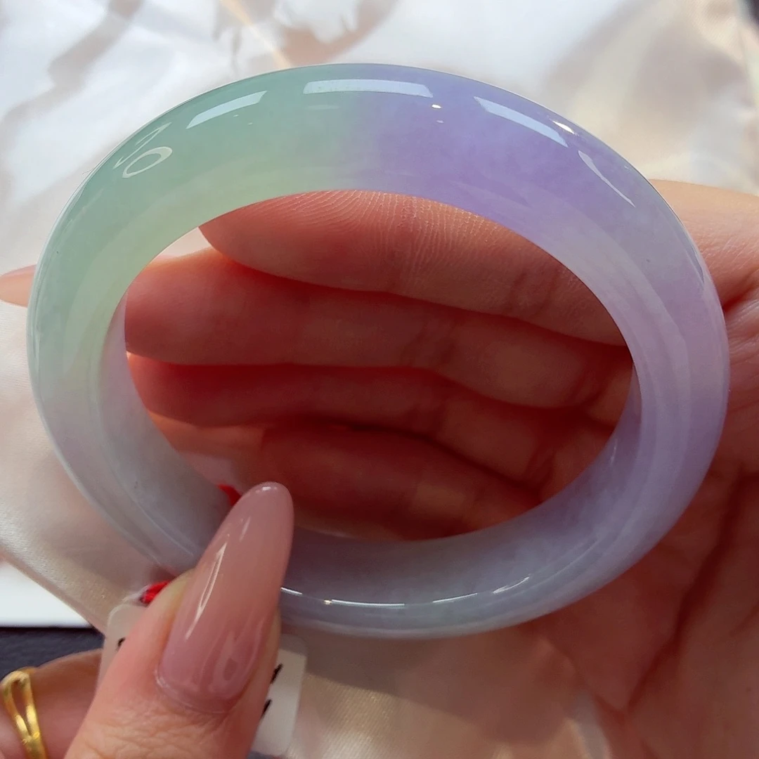 翡翠未镶嵌手镯22（12号）有纹