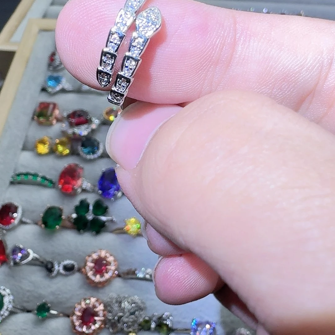 托帕石戒指银S925镶嵌