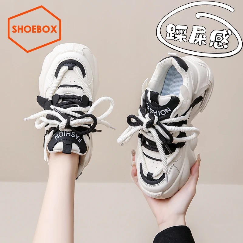 达芙妮集团鞋柜厚底老爹鞋女秋冬显脚小2024新款爆款百搭增高女鞋