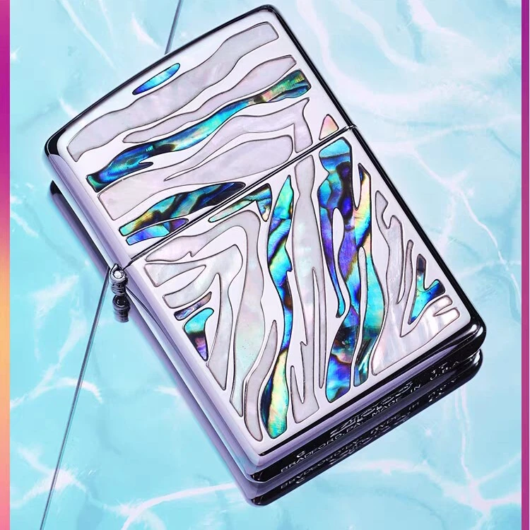 Zippo打火机彩贝斑马纹贝壳238