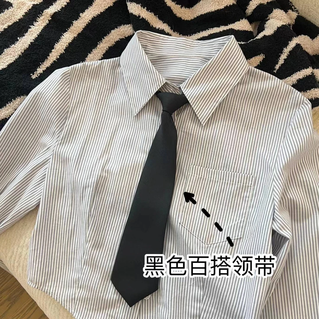 孙妍新款【学院A妹领带】JK学院风黑色休闲领带免打结懒人领带装