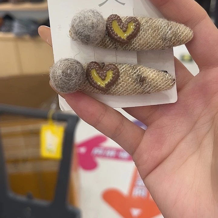 布艺铁合金小球爱心鸭夹