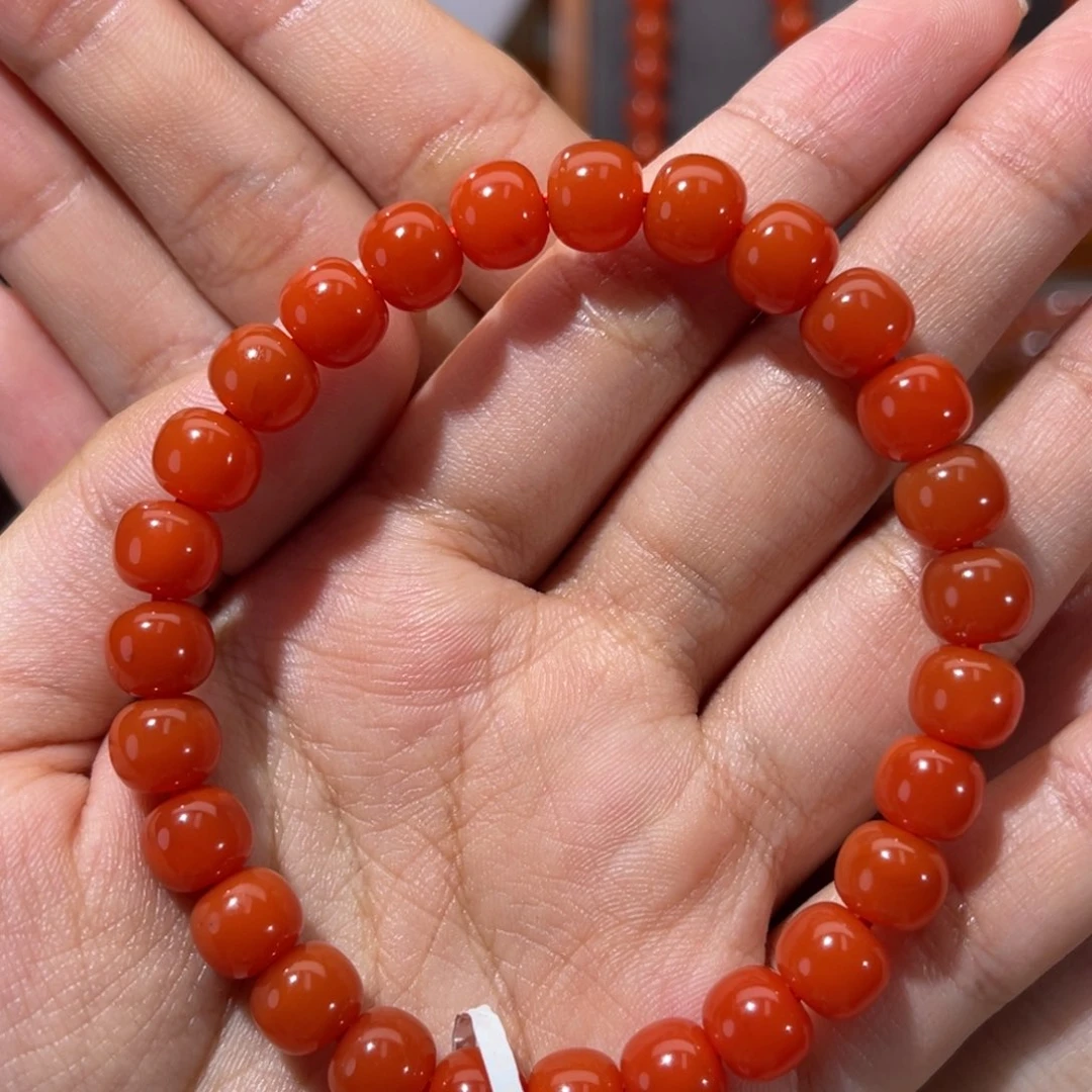 南红玛瑙滴水洞老型单圈8x7mm未镶嵌