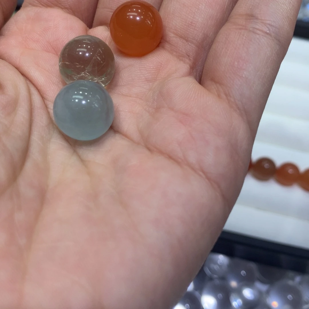 水晶珠宝半成品未镶嵌玻*海打孔不退不换