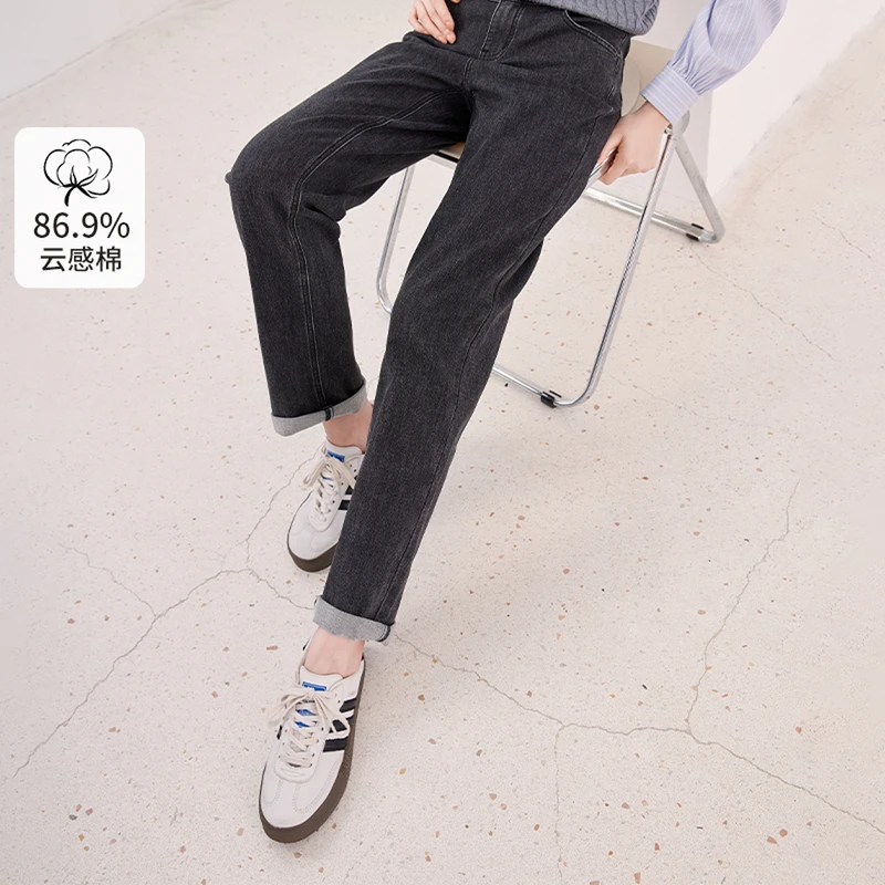 【小余专属】K643618牛仔裤香影高级感牛仔裤高腰复古卷边