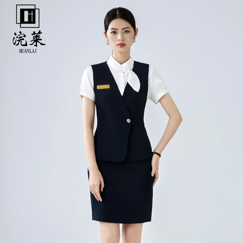 职业套装女西装高端通勤工装空姐制服酒店前台珠宝店接待夏职业装