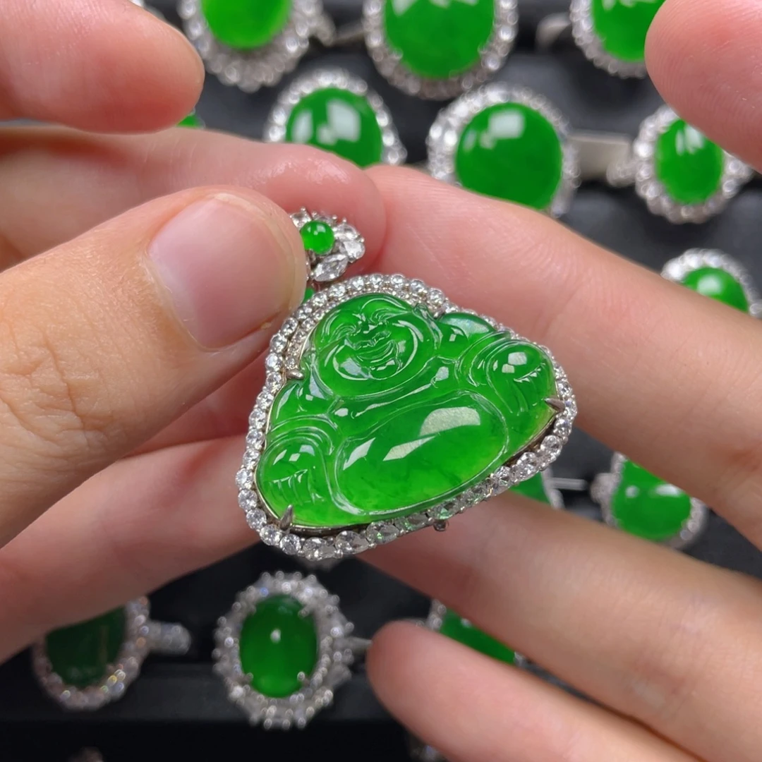 翡翠银S925镶嵌颈饰