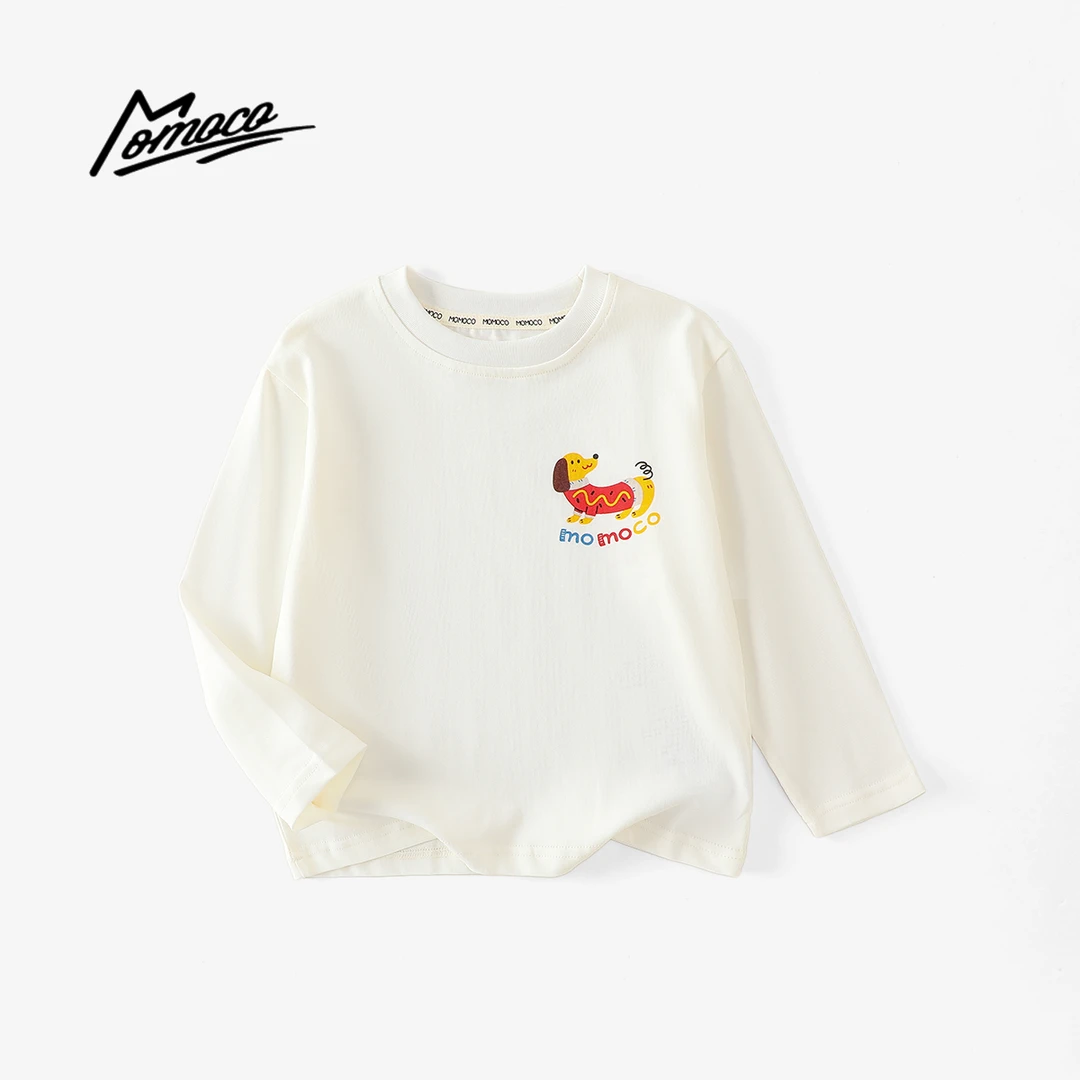 MOMOCO春秋季男童印花小狗长袖T恤帅气上衣77330235012