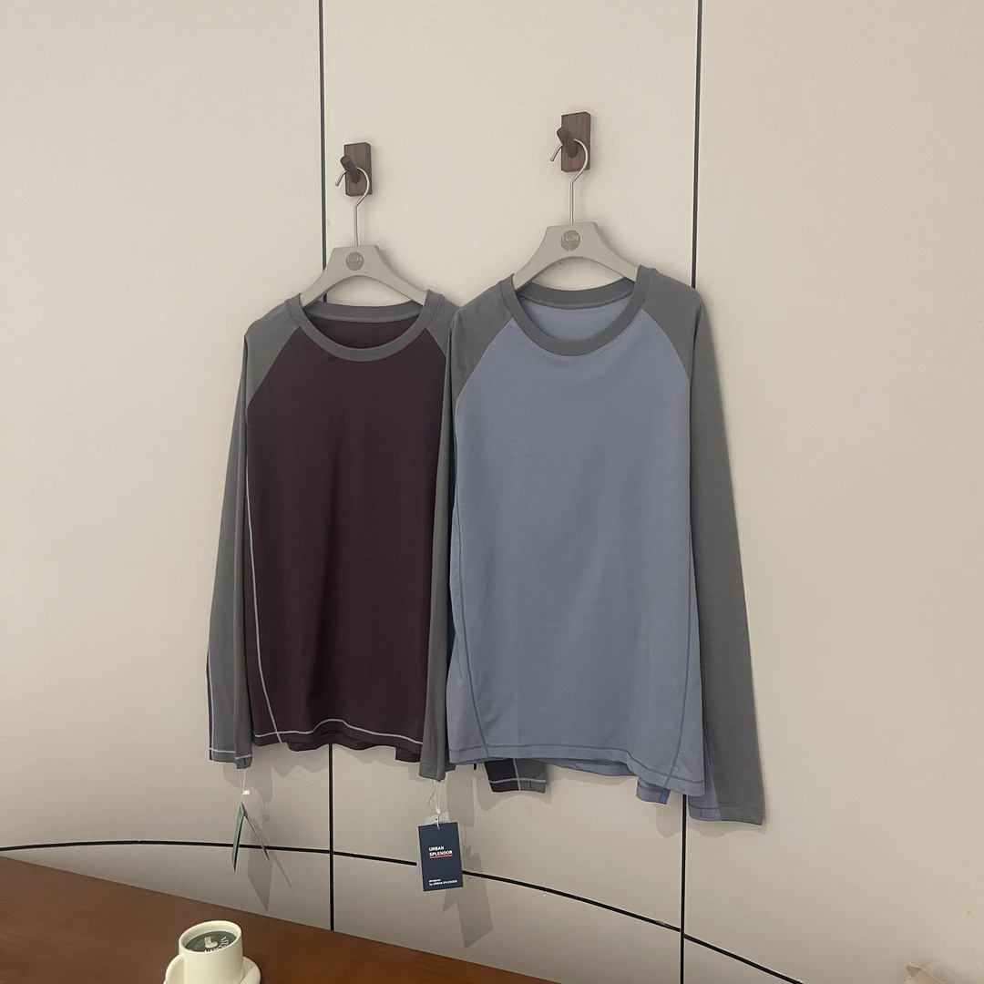 FUJIA STYLE新款抗菌吸湿拼接运动训练长袖T恤T6045