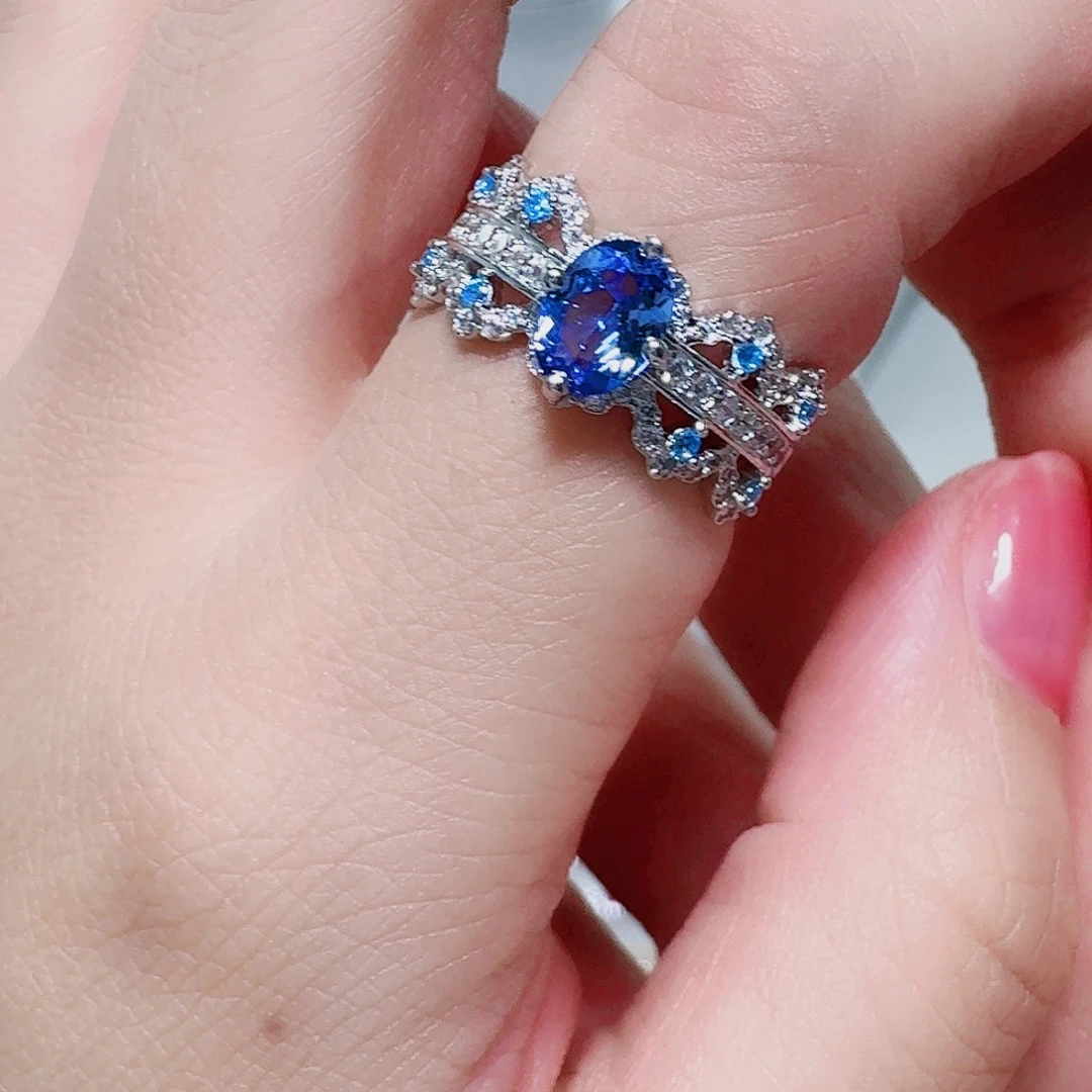 坦桑石戒指银S925镶嵌