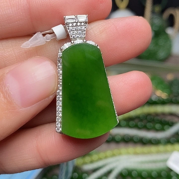 和田玉银S925镶嵌颈饰