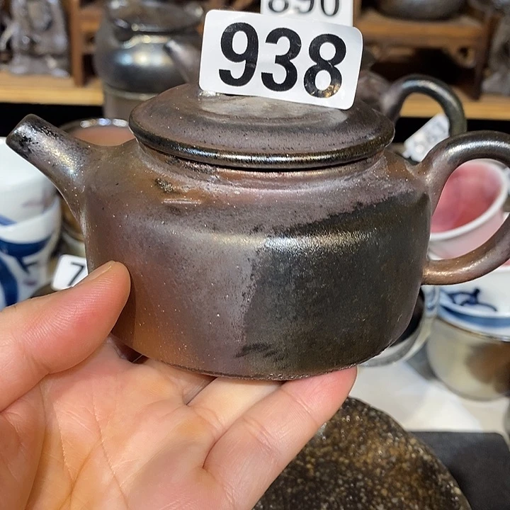 高温柴烧陶泥金壶