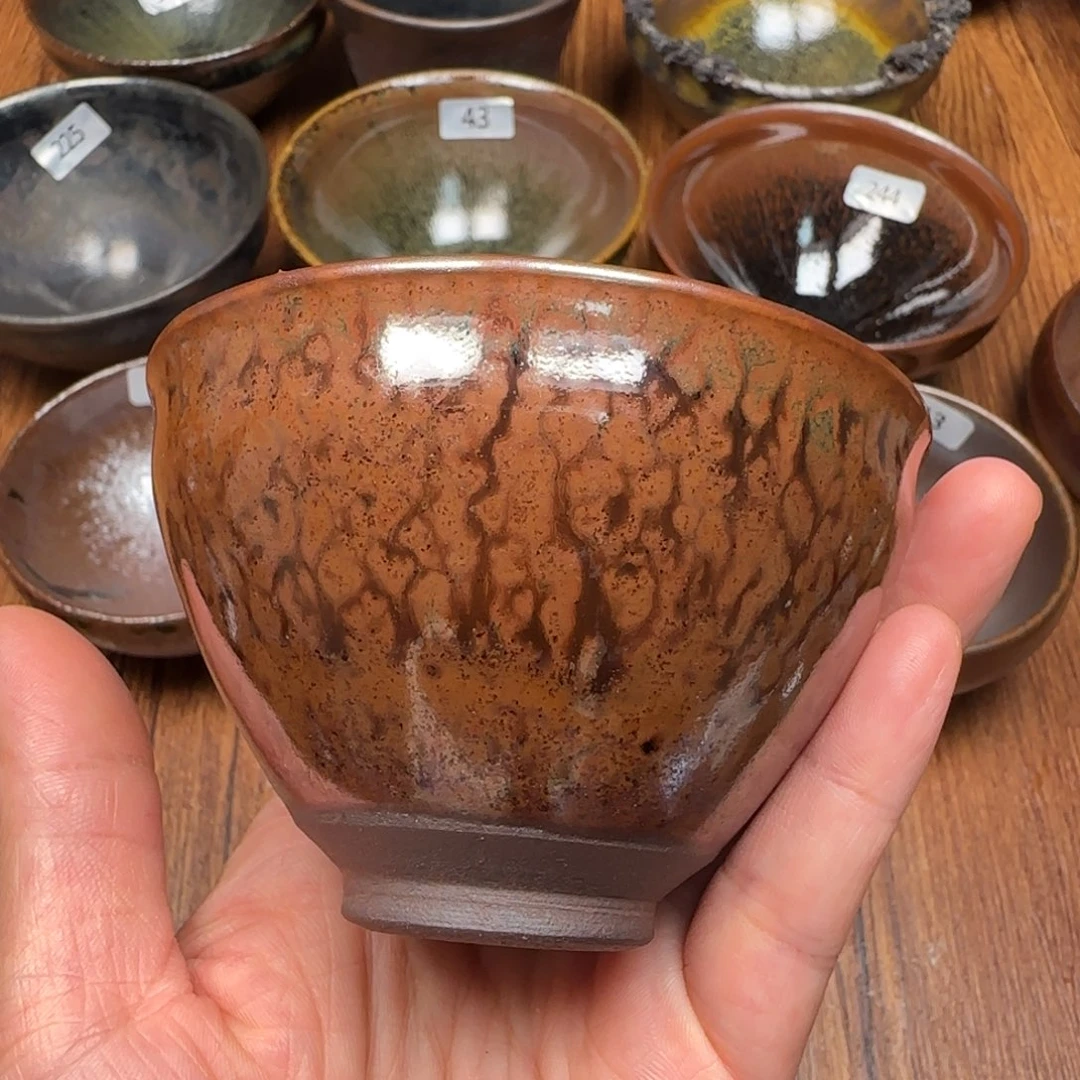 柴烧建盏茶盏茶杯58
