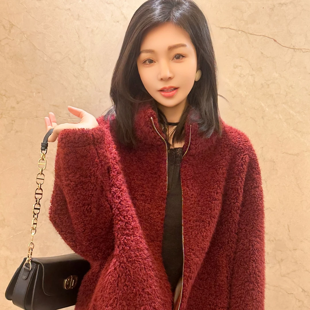 韩版慵懒风显瘦加厚羊羔毛冬季短款保暖外套