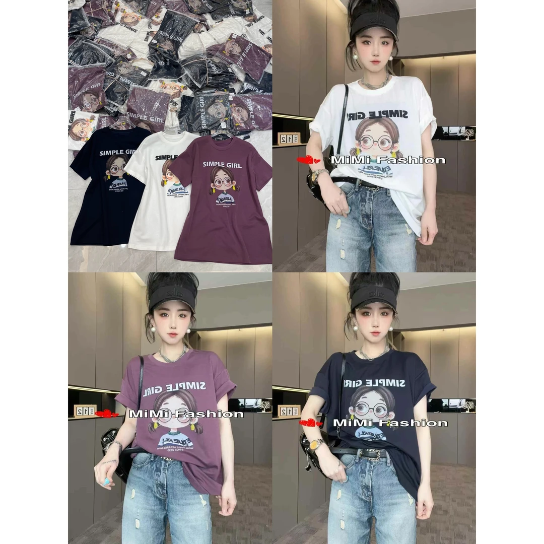 KIKI严选：92135-MT家欧货南油夏季卡通女孩休闲百搭T恤上衣