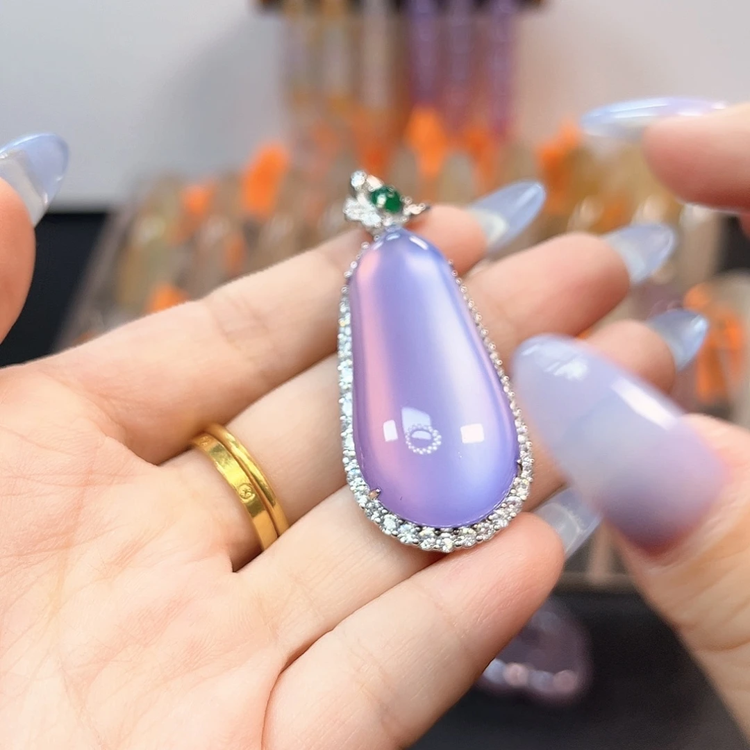 玛瑙/玉髓银S925镶嵌颈饰