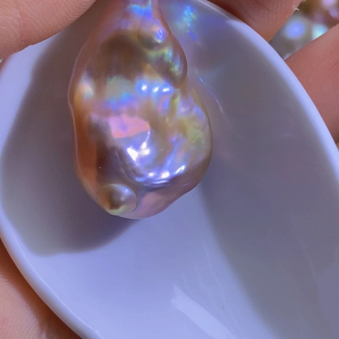 银S925镶嵌淡水珍珠微瑕