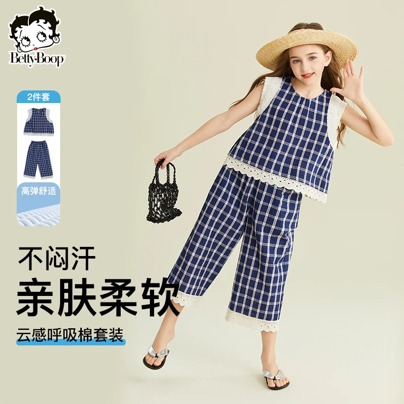 贝蒂女童夏季T恤短袖七分裤套装2025年新品儿童中大童两件套25412