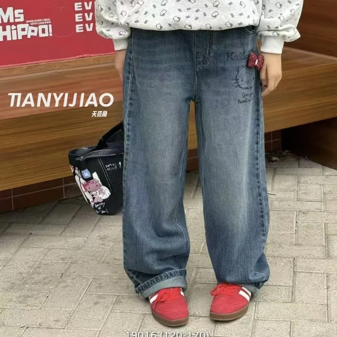 9016儿童KT蝴蝶结牛仔裤