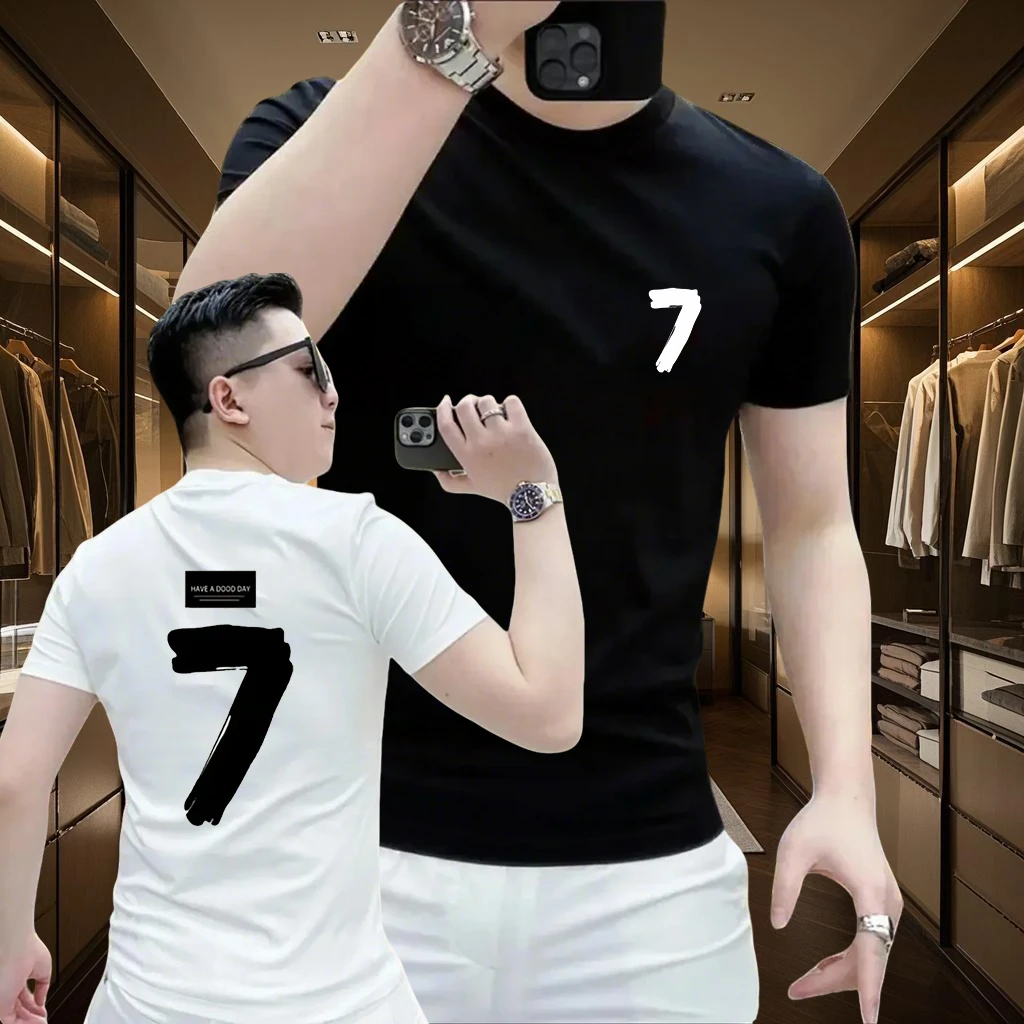 GSC潮牌印花短袖T恤男装夏季2025新款潮流百搭上衣男士圆领体恤男