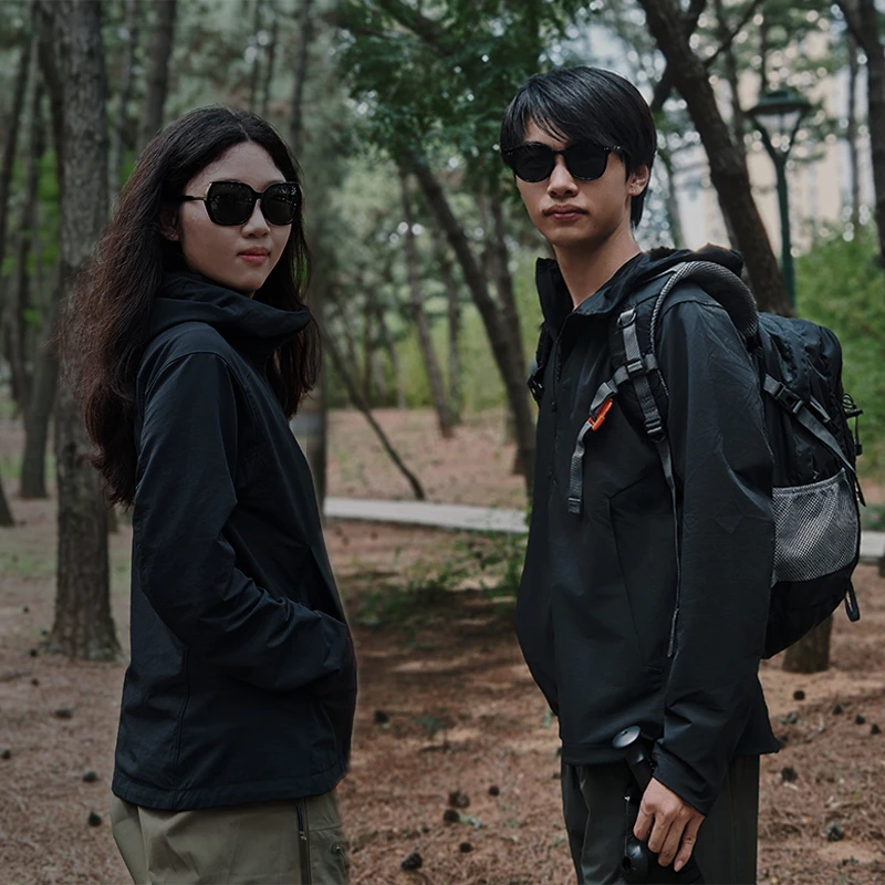 Jinho/金猴防风 软壳夹克冲锋衣 男女轻量立领 黑色/蓝色