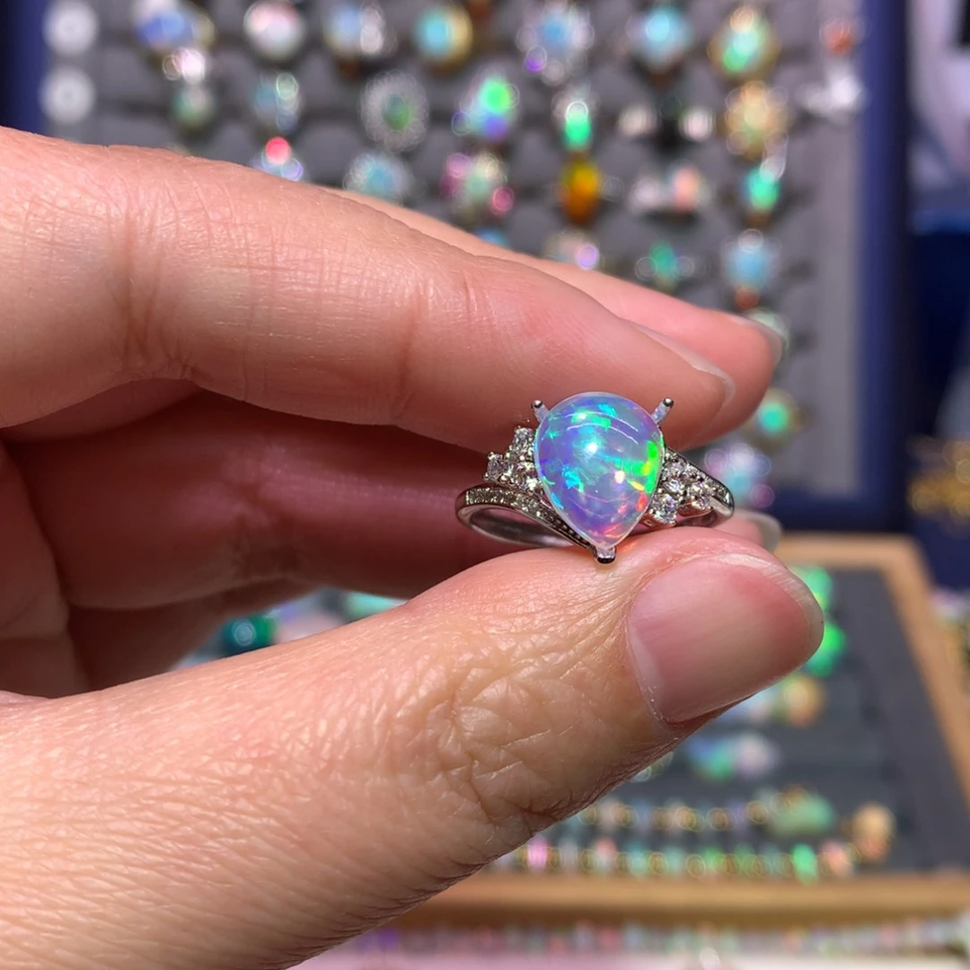 银S925镶嵌欧泊戒指款式