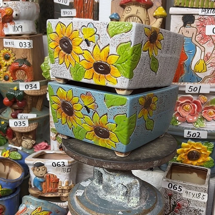 粗陶材质多肉花盆