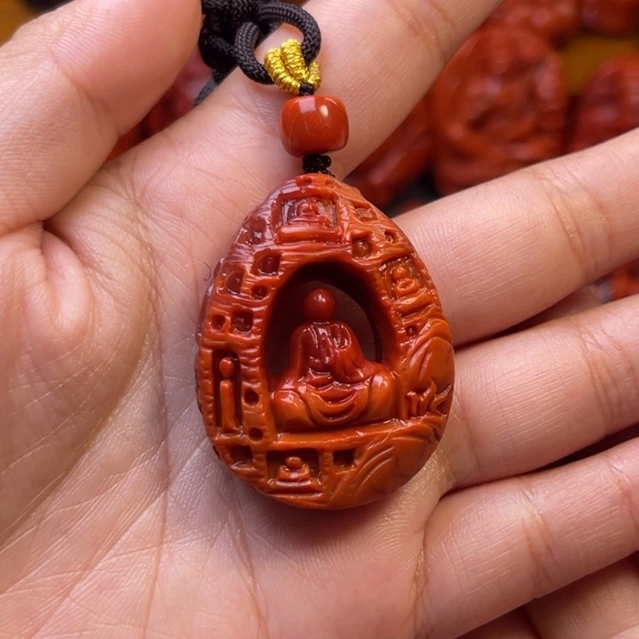 午***光南红玛瑙未镶嵌川料瓦西佛窟