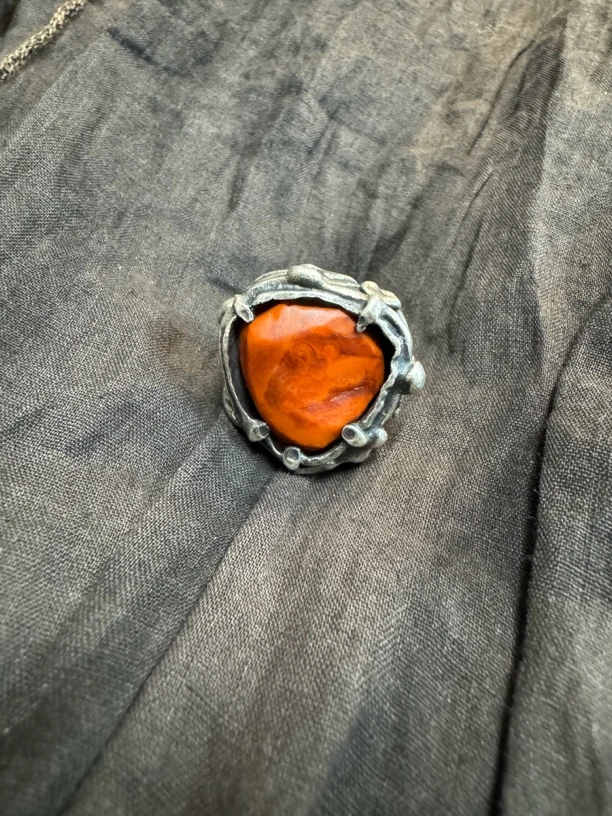 足银戒指 手工锤纹9999银（圈口可调）戒指