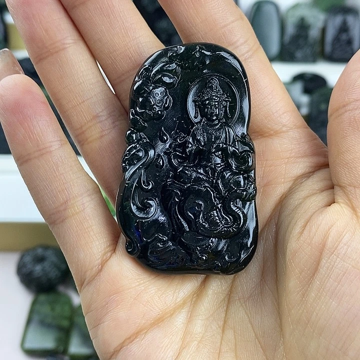 蛇纹石玉未镶嵌普贤菩萨