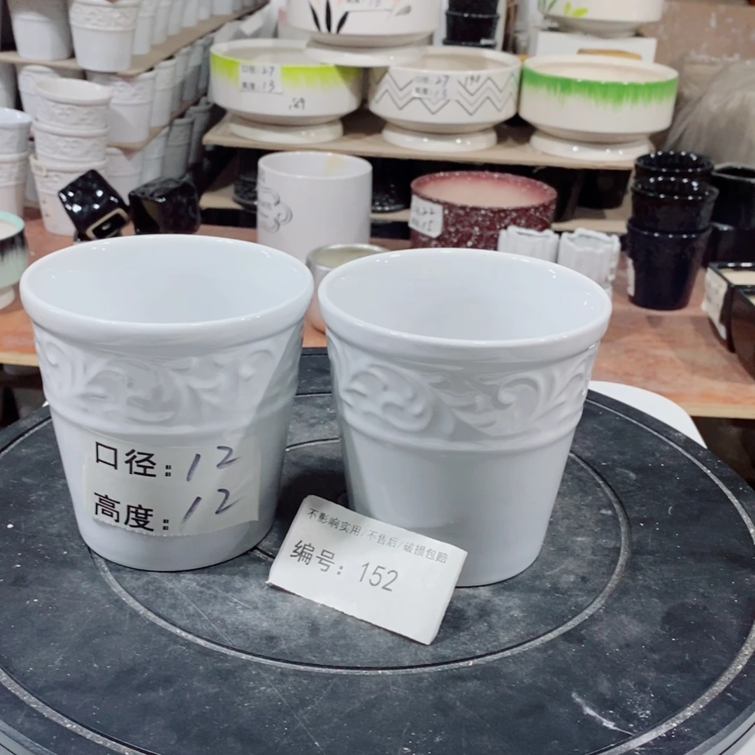 微瑕花盆-152-口12×12-2个白