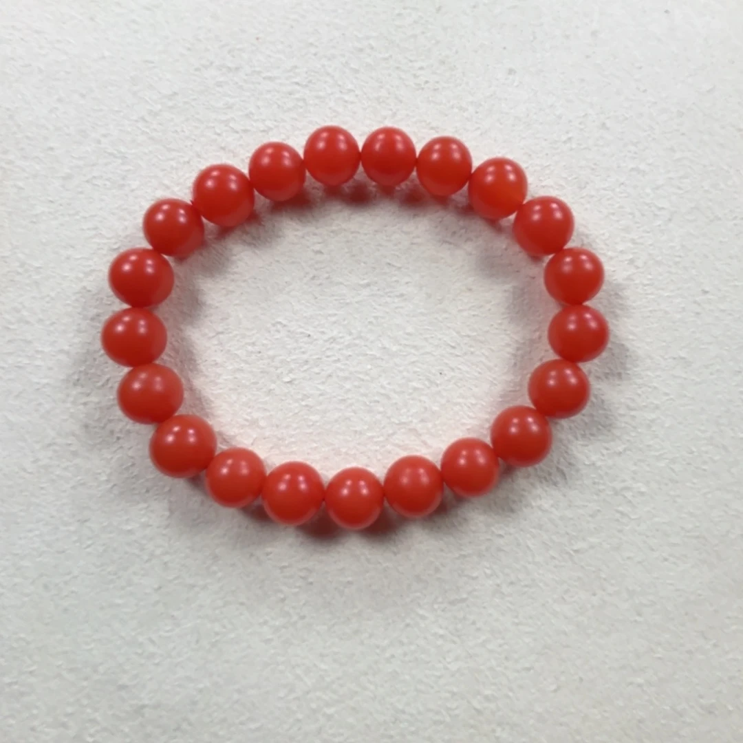 未镶嵌柔光柿子红9➕手串南红玛瑙
