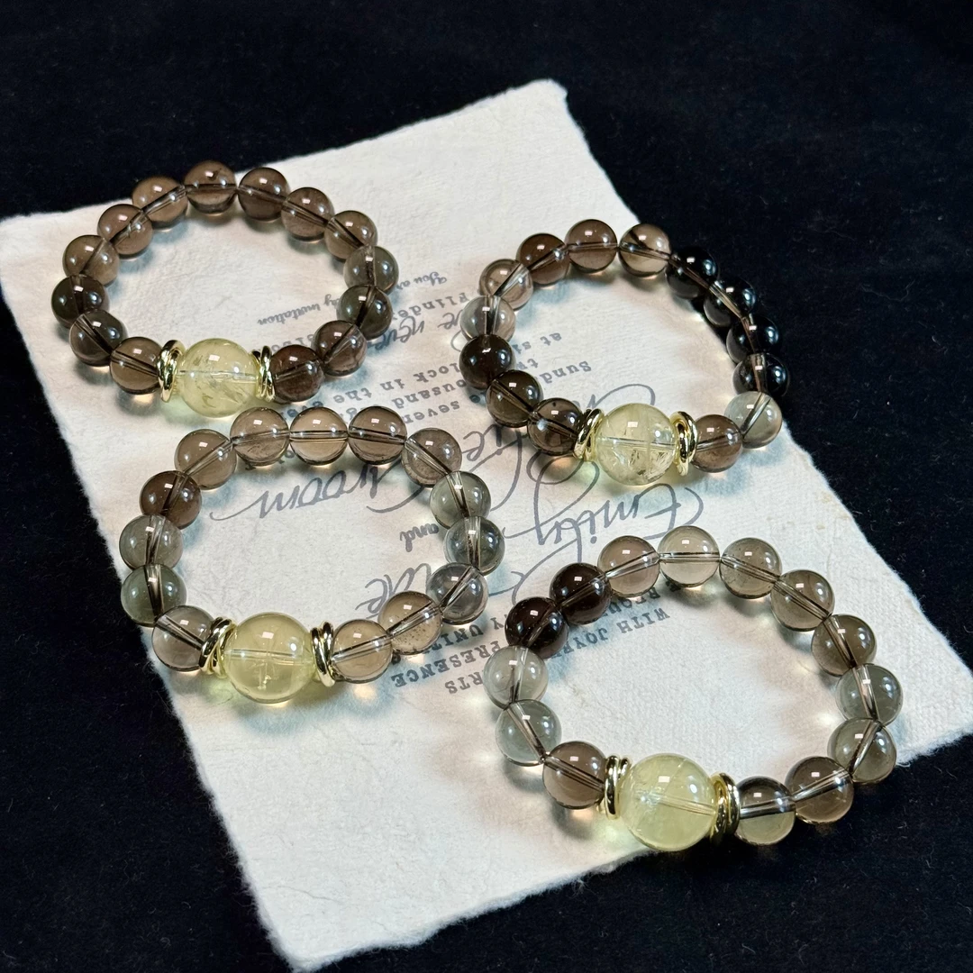 Y374（简）茶晶设计款手串12-17mm多样性发其一