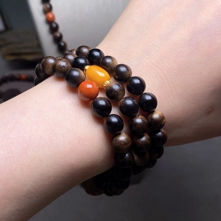 手串沉香越南芽庄白棋楠瘤疤0.8设计➕跑环沉香木雕设计