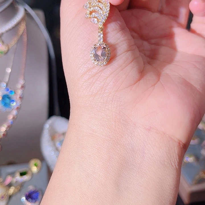 绿柱石颈饰银S925镶嵌