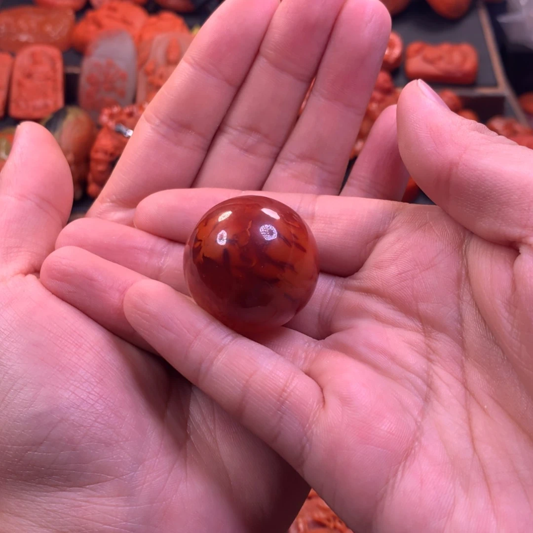 【闪购商品】未镶嵌高品圆珠单珠南红玛瑙