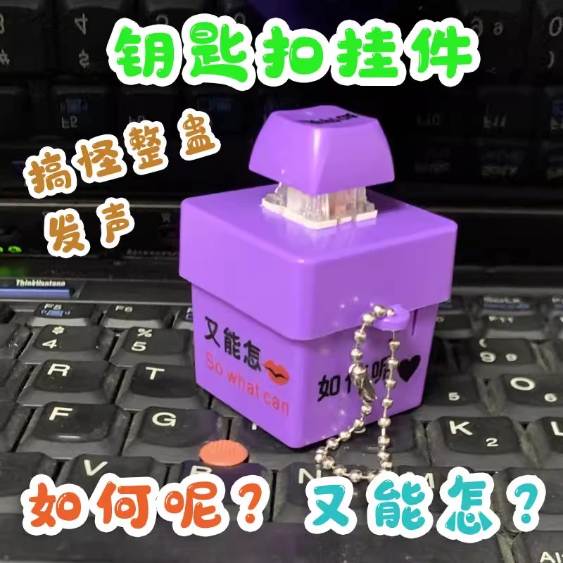 如何呢又能怎单姐语音解压按键玩具发光发声钥匙扣汽车挂件