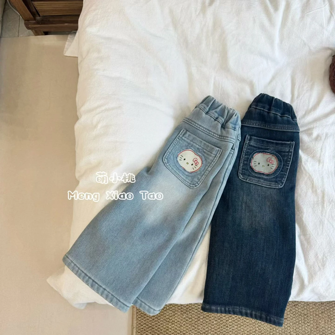 （一体绒）简约镂空猫咪百搭甜美可爱女童长裤