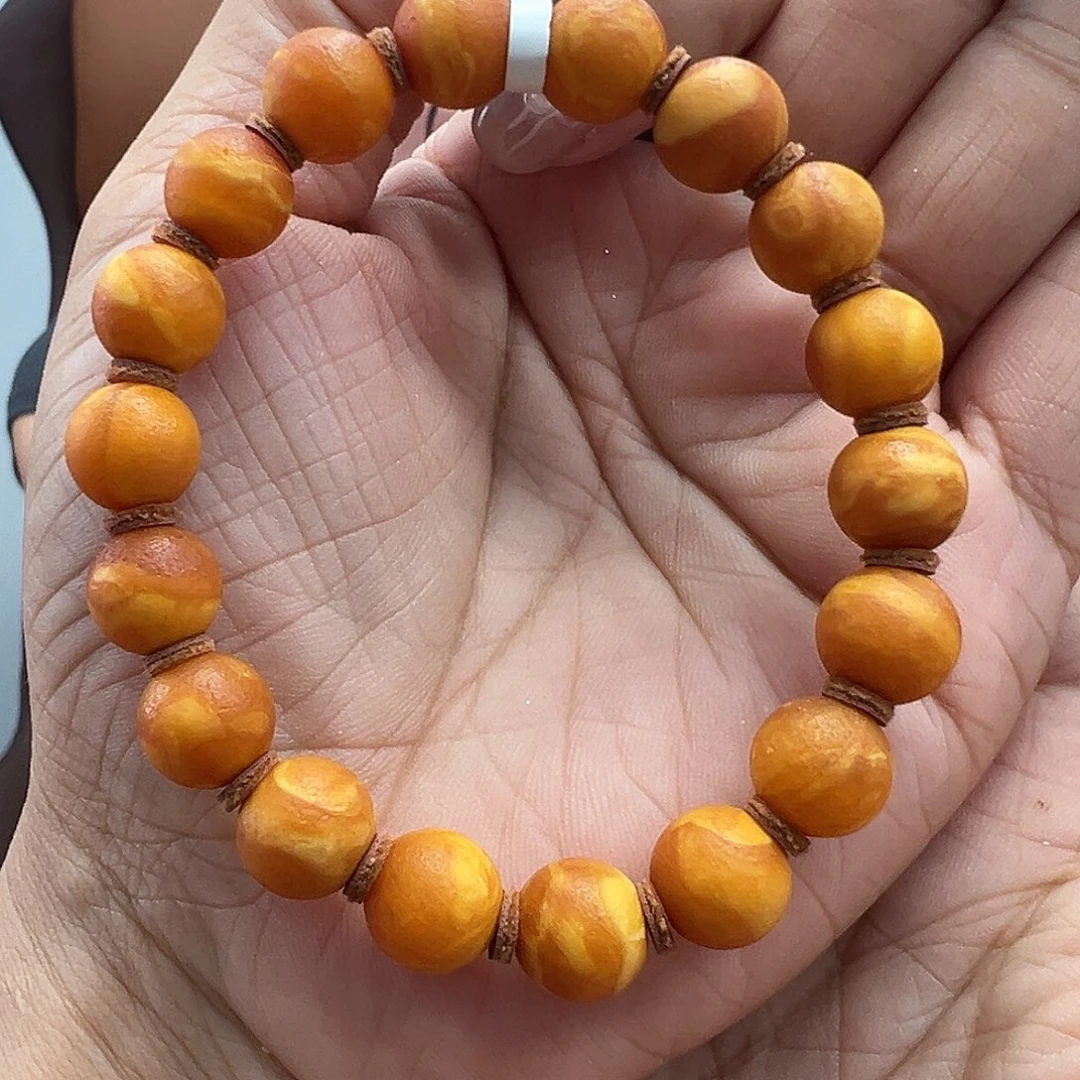 手链琥珀未镶嵌橘皮手串卡10MM