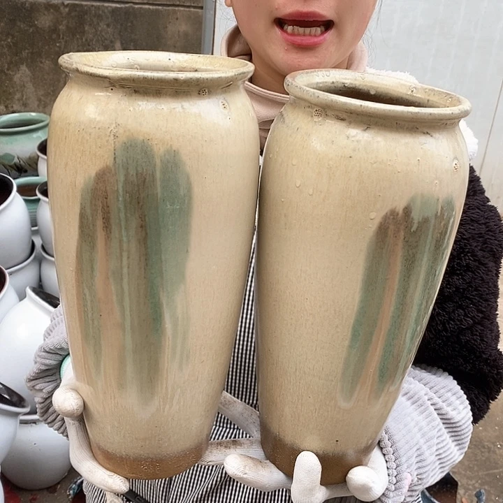 紫砂花盆瑕疵口12高31