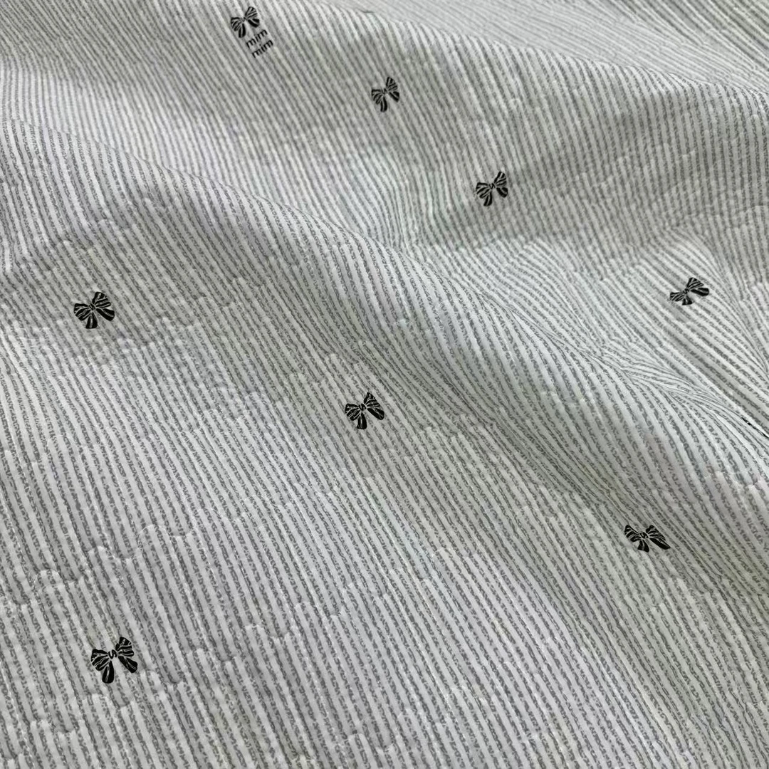 【微瑕】海盐蝴蝶结-浅灰水洗棉绗缝双人床盖2*2.3m