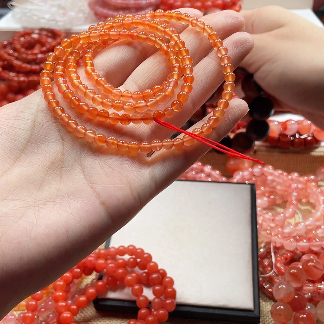 ****奇南红玛瑙未镶嵌手链