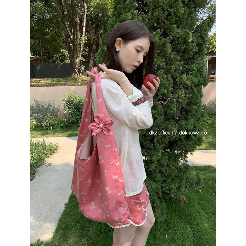 DKZ 日本进口铜氨丝 花朵绑带包包
