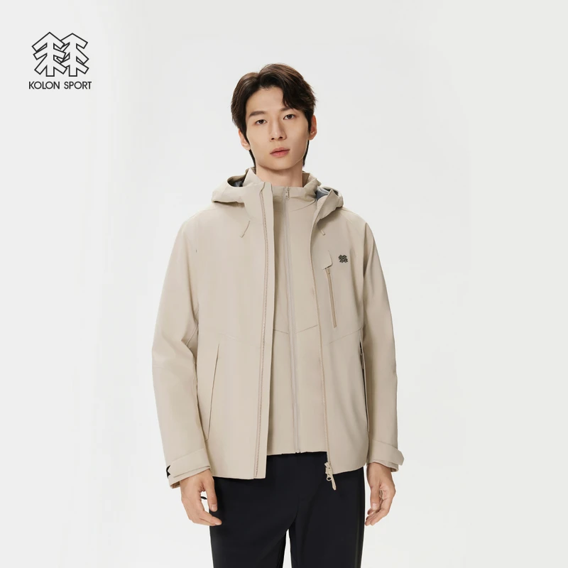 KOLON SPORT可隆冲锋衣防水防风透湿男士棉服三合一夹克