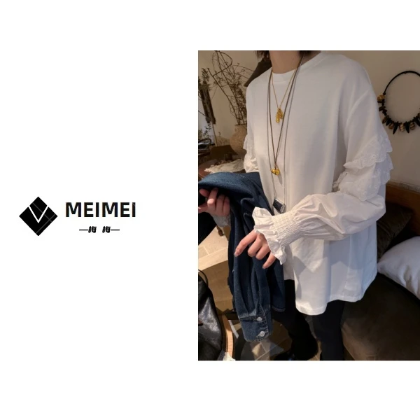 XMM.《早春花边衬衣》2025春款休闲时尚百搭秀气花边衬衣